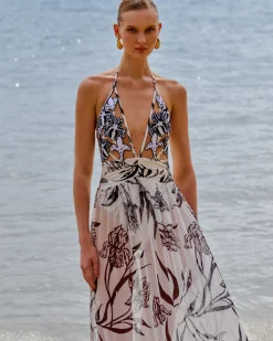PatBO IRIS EMBROIDERED BEACH DRESS- Beach Dresses