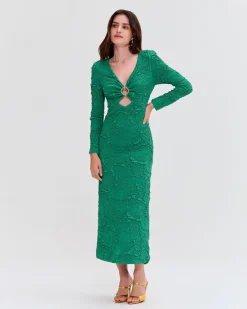 PatBO Jacquard Cut Out Midi Dress (FINAL SALE)- Dresses & Jumpsuits