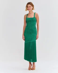 PatBO Jacquard Fringe Maxi Dress (FINAL SALE)- Dresses & Jumpsuits