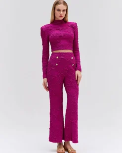 PatBO Jacquard Mock Neck Cropped Top- Matching Sets|Tops & Bodysuits