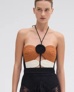 PatBO JERSEY SANDS BRAIDED BODYSUIT- One Pieces