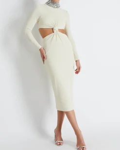 PatBO KNIT MIDI DRESS WITH EMBELLISHED COLLAR (FINAL SALE)- Dresses & Jumpsuits