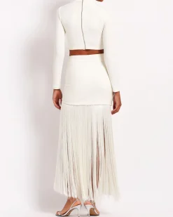 PatBO Knit Mock Neck Cropped Top (FINAL SALE)- Tops & Bodysuits