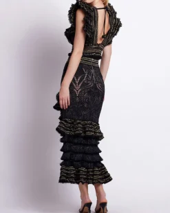 PatBO LACE AND FRINGE MAXI SKIRT- Matching Sets|Bottoms