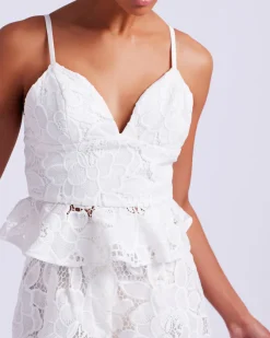 PatBO Lace Peplum Top (EXCLUSIVE)- Matching Sets|Tops & Bodysuits