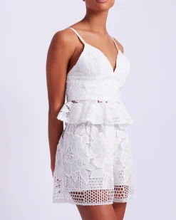 PatBO Lace Peplum Top (EXCLUSIVE)- Matching Sets|Tops & Bodysuits