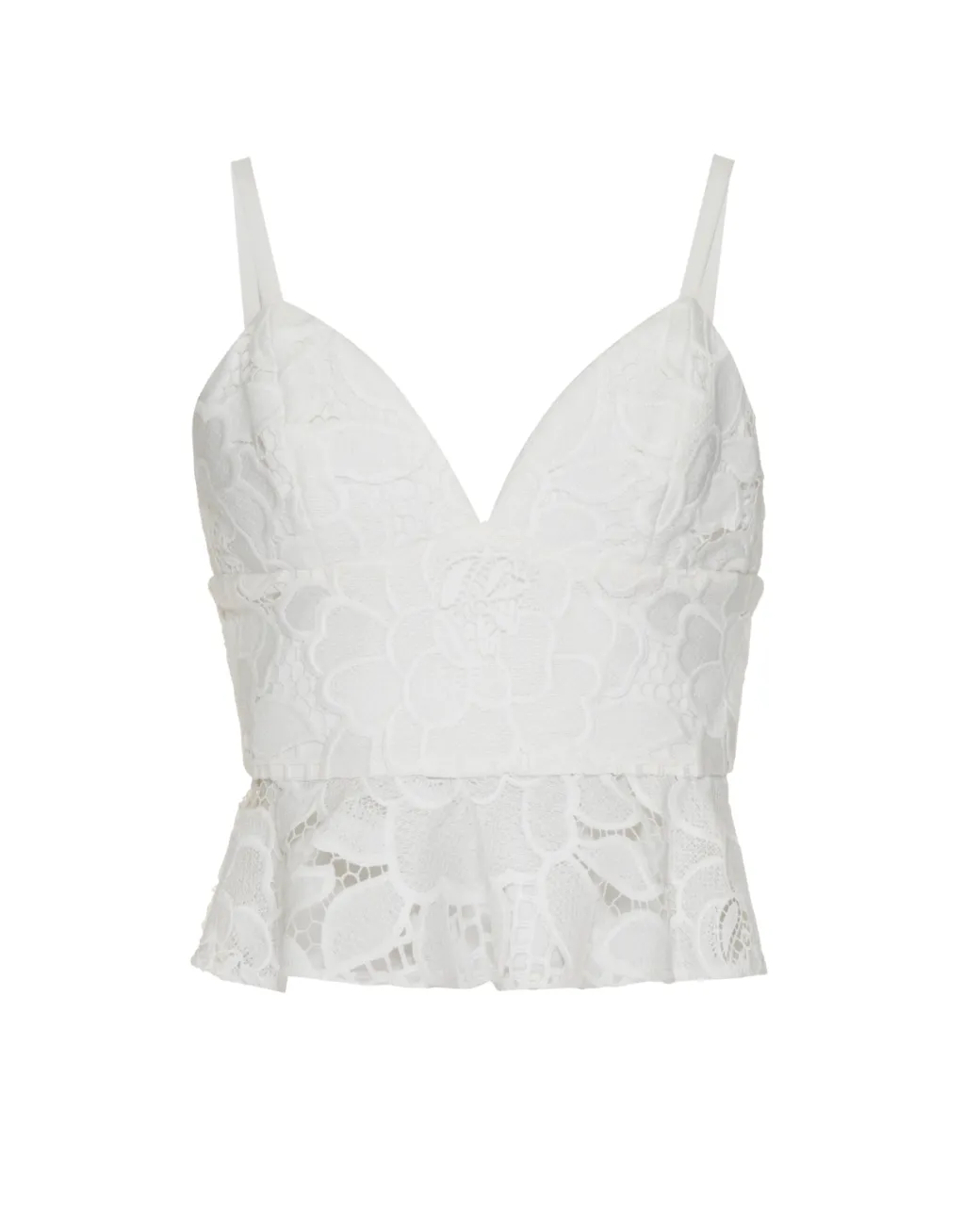 PatBO Lace Peplum Top (EXCLUSIVE)- Matching Sets|Tops & Bodysuits
