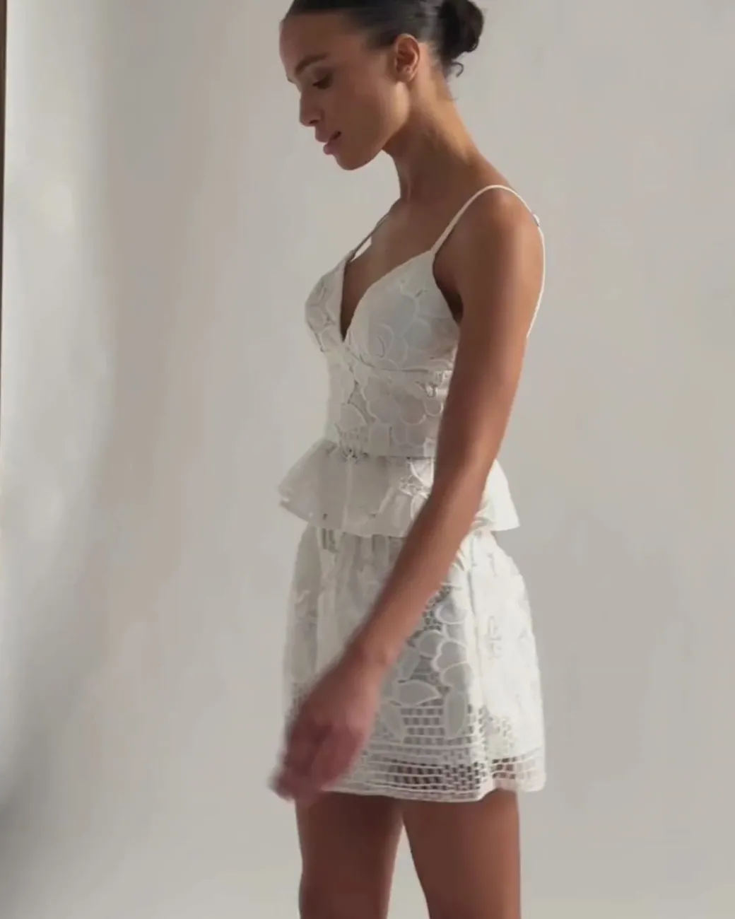 PatBO Lace Peplum Top (EXCLUSIVE)- Matching Sets|Tops & Bodysuits