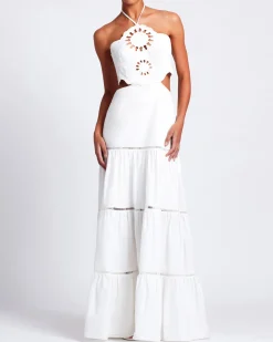 PatBO Lasercut Cotton Poplin Maxi Dress (FINAL SALE)- Dresses & Jumpsuits