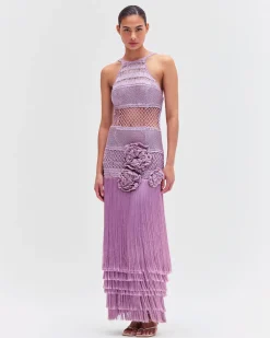 PatBO Latticework Fringe Maxi Dress (FINAL SALE)- Dresses & Jumpsuits