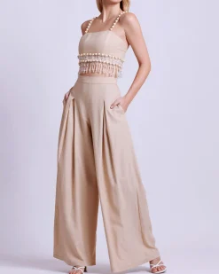 PatBO Linen Wide Leg Pant- Matching Sets|Bottoms