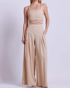 PatBO Linen Wide Leg Pant- Matching Sets|Bottoms
