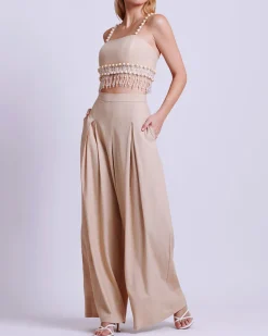 PatBO Linen Wide Leg Pant- Matching Sets|Bottoms
