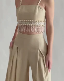 PatBO Linen Wide Leg Pant- Matching Sets|Bottoms