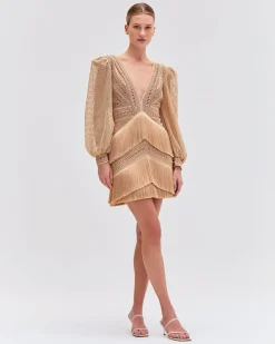 PatBO Long Sleeve Fringe Mini Dress- Dresses & Jumpsuits