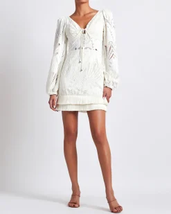 PatBO Long Sleeve Lace Mini Dress (FINAL SALE)- Dresses & Jumpsuits