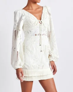 PatBO Long Sleeve Lace Mini Dress (FINAL SALE)- Dresses & Jumpsuits