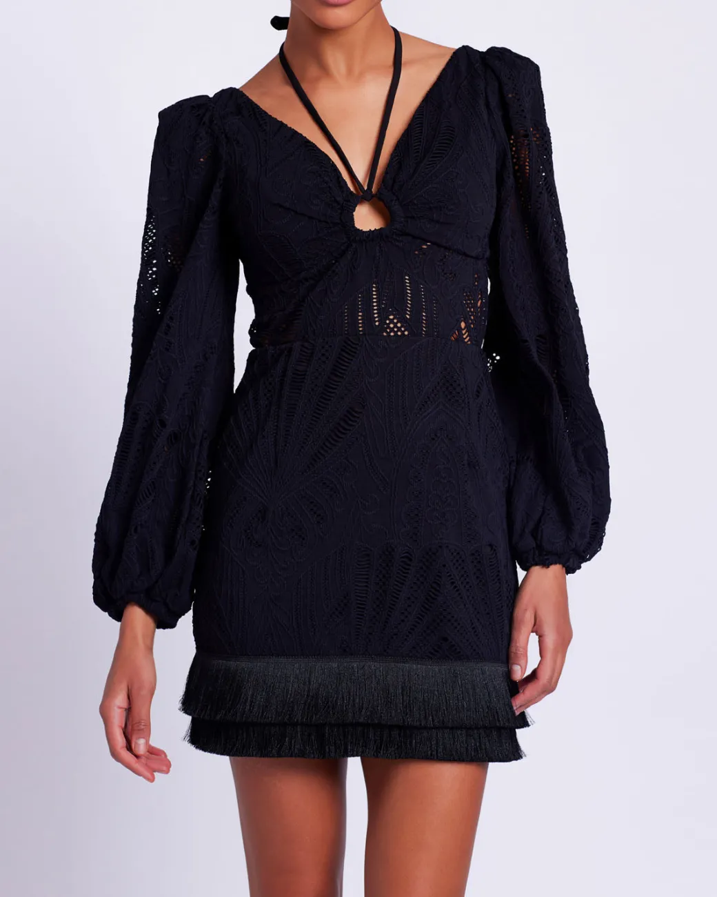 PatBO Long Sleeve Lace Mini Dress (FINAL SALE)- Dresses & Jumpsuits