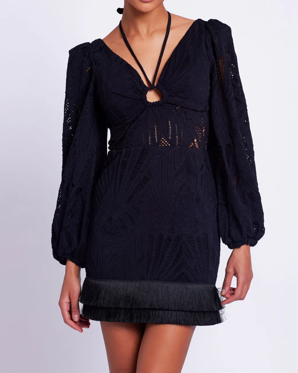 PatBO Long Sleeve Lace Mini Dress (FINAL SALE)- Dresses & Jumpsuits