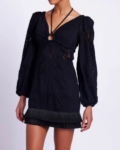 PatBO Long Sleeve Lace Mini Dress (FINAL SALE)- Dresses & Jumpsuits