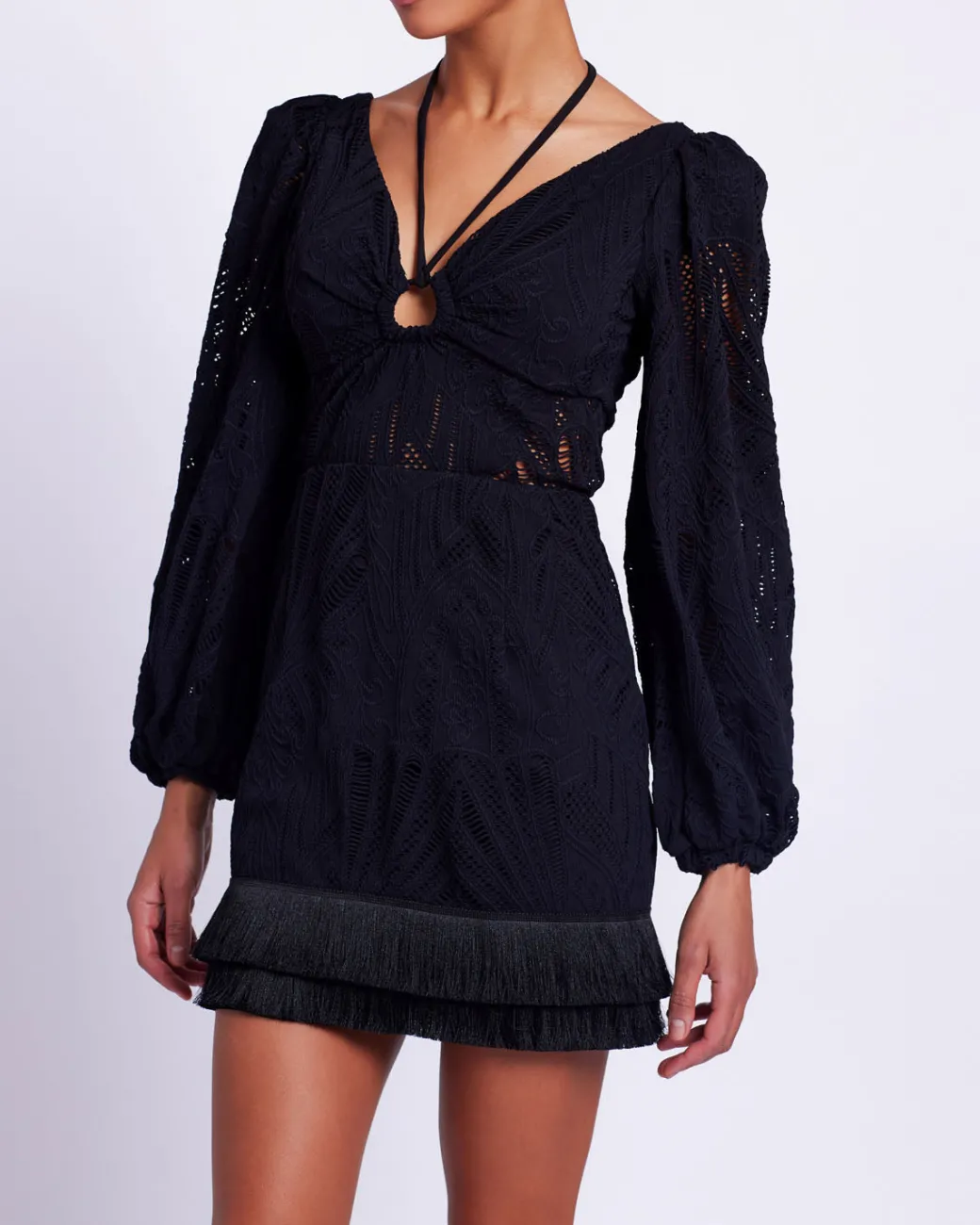 PatBO Long Sleeve Lace Mini Dress (FINAL SALE)- Dresses & Jumpsuits