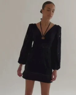 PatBO Long Sleeve Lace Mini Dress (FINAL SALE)- Dresses & Jumpsuits