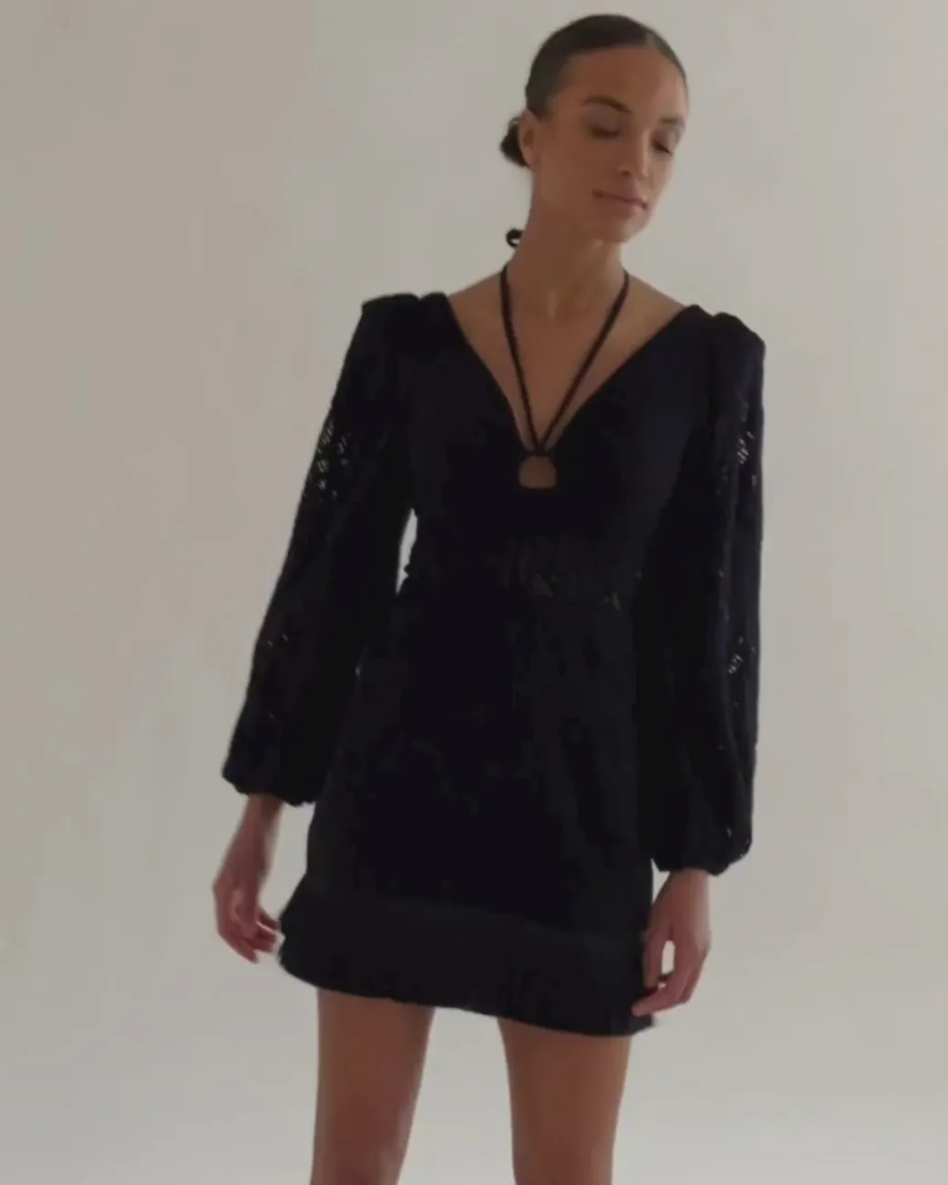 PatBO Long Sleeve Lace Mini Dress (FINAL SALE)- Dresses & Jumpsuits