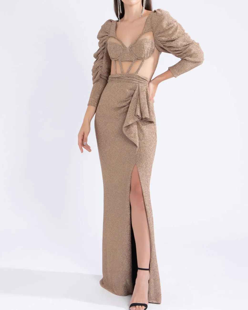 PatBO LUREX BUSTIER MAXI DRESS (FINAL SALE)- Dresses & Jumpsuits