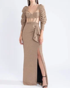 PatBO LUREX BUSTIER MAXI DRESS (FINAL SALE)- Dresses & Jumpsuits