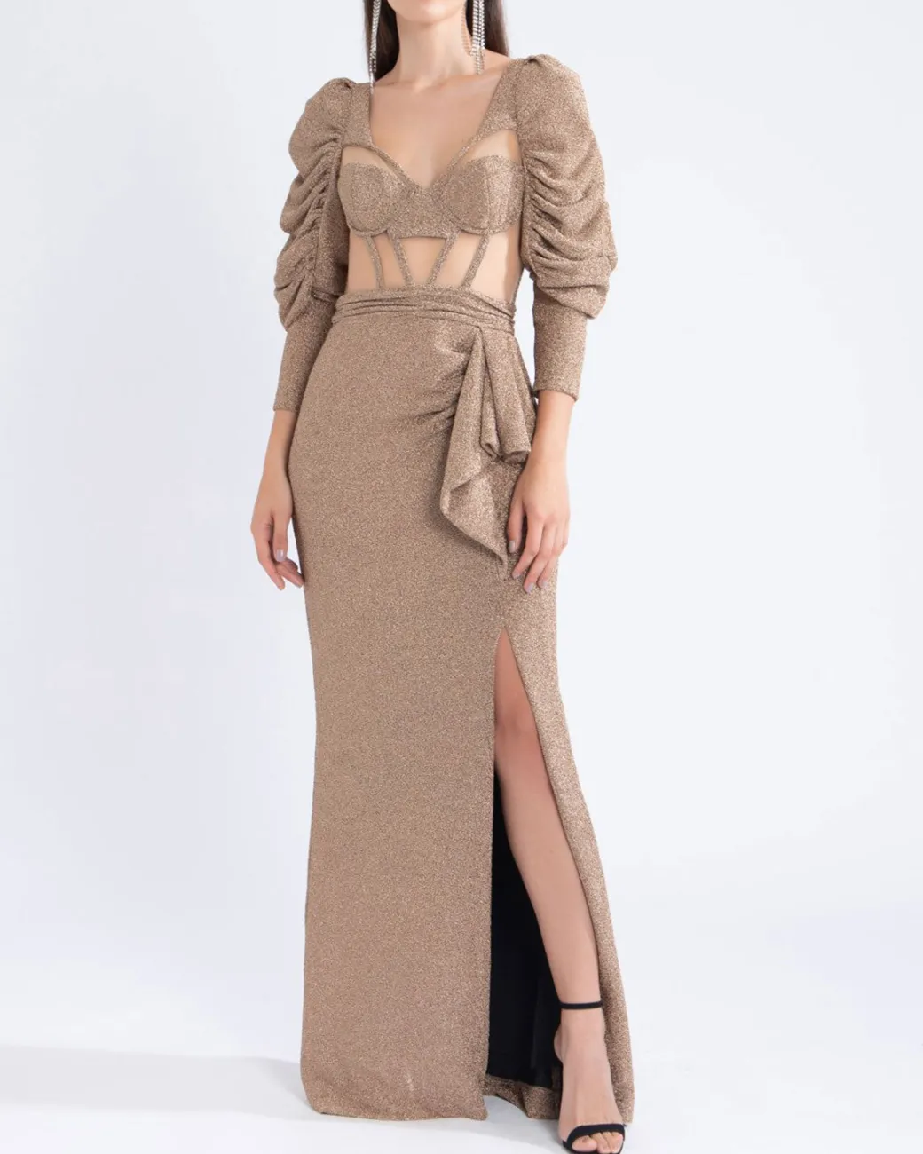 PatBO LUREX BUSTIER MAXI DRESS (FINAL SALE)- Dresses & Jumpsuits