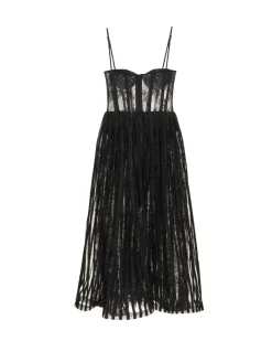 PatBO LUREX TULLE BUSTIER MIDI DRESS- Dresses & Jumpsuits
