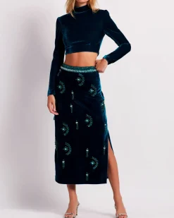 PatBO Luxe Velvet Cropped Top (FINAL SALE)- Tops & Bodysuits