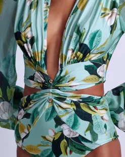 PatBO Magnolia Plunge Bodysuit (FINAL SALE)- One Pieces