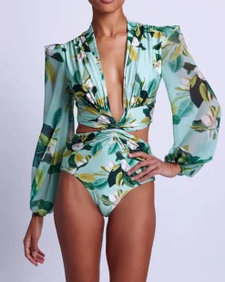 PatBO Magnolia Plunge Bodysuit (FINAL SALE)- One Pieces