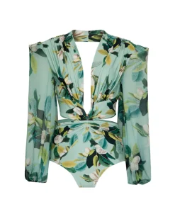 PatBO Magnolia Plunge Bodysuit (FINAL SALE)- One Pieces