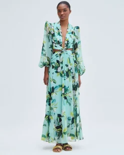 PatBO Magnolia Plunge Maxi Dress (FINAL SALE)- Beach Dresses