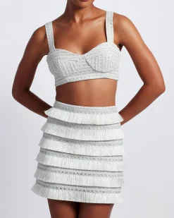 PatBO Metallic Fringe Mini Skirt- Matching Sets|Bottoms