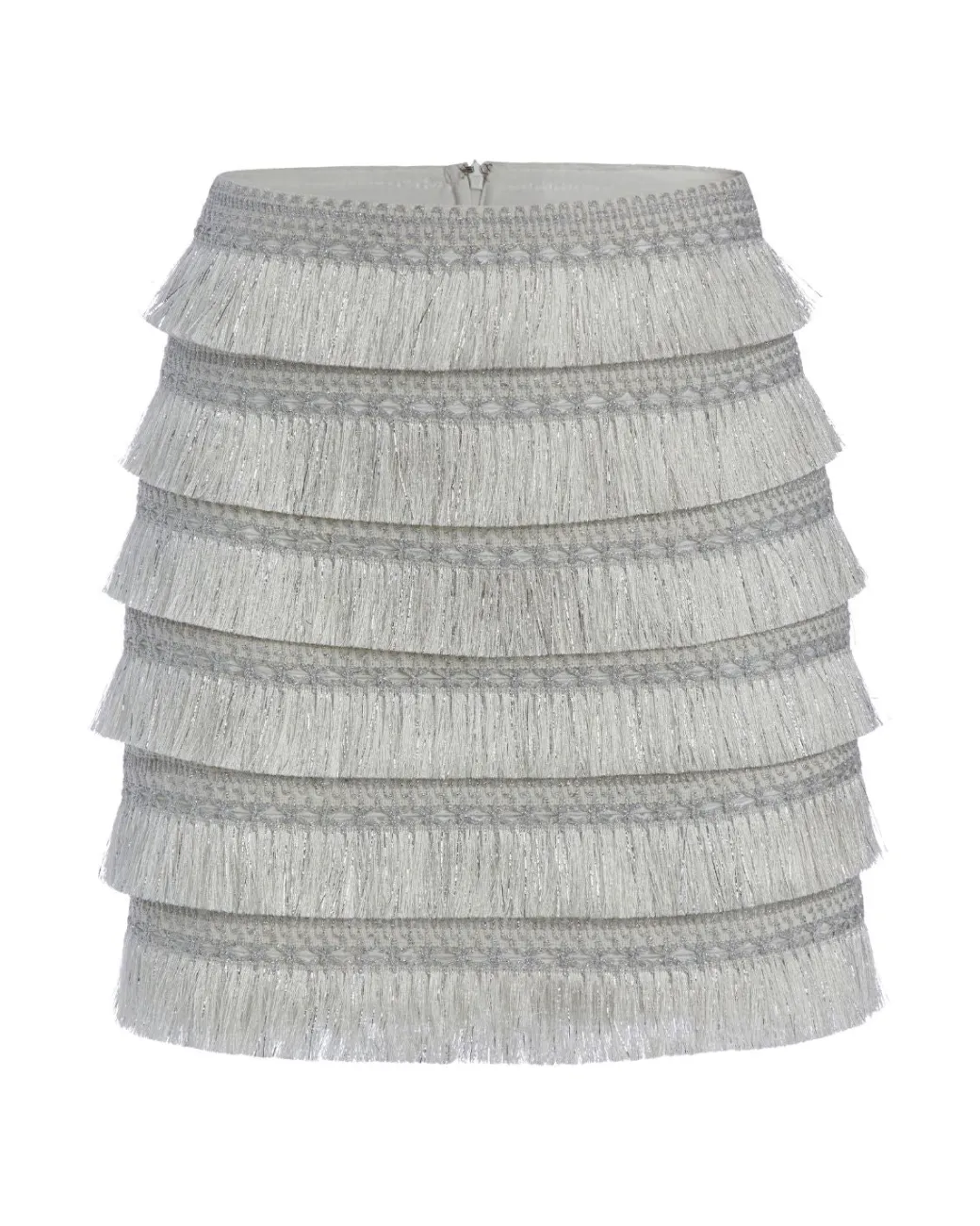 PatBO Metallic Fringe Mini Skirt- Matching Sets|Bottoms