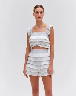 PatBO Metallic Fringe Shorts- Matching Sets|Bottoms