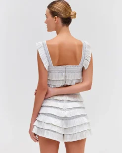 PatBO Metallic Fringe Shorts- Matching Sets|Bottoms