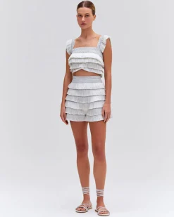 PatBO Metallic Fringe Shorts- Matching Sets|Bottoms