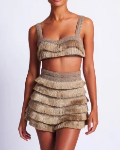 PatBO Metallic Fringe Shorts- Matching Sets|Bottoms