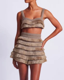 PatBO Metallic Fringe Shorts- Matching Sets|Bottoms