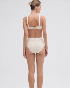 PatBO METALLIC HIGH WAIST BIKINI BOTTOM- Bikinis|Matching Sets
