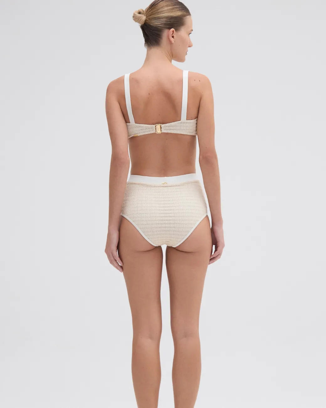 PatBO METALLIC HIGH WAIST BIKINI BOTTOM- Bikinis|Matching Sets