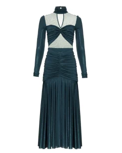 PatBO Metallic Jersey and Tulle Midi Dress- Dresses & Jumpsuits