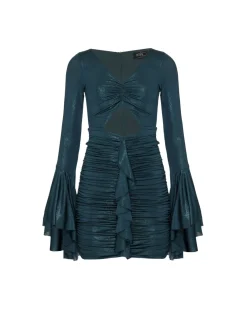 PatBO Metallic Jersey Bell Sleeve Mini Dress (EXCLUSIVE)- Dresses & Jumpsuits
