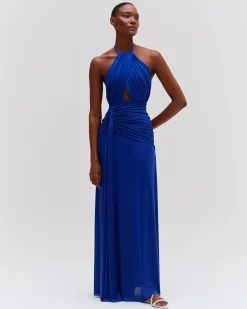 PatBO Metallic Jersey Halterneck Maxi Dress- Dresses & Jumpsuits
