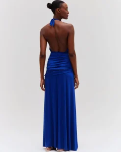 PatBO Metallic Jersey Halterneck Maxi Dress- Dresses & Jumpsuits