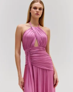 PatBO Metallic Jersey Halterneck Maxi Dress- Dresses & Jumpsuits